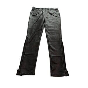 RtA Black Otis Faux Leather Cargo Pants